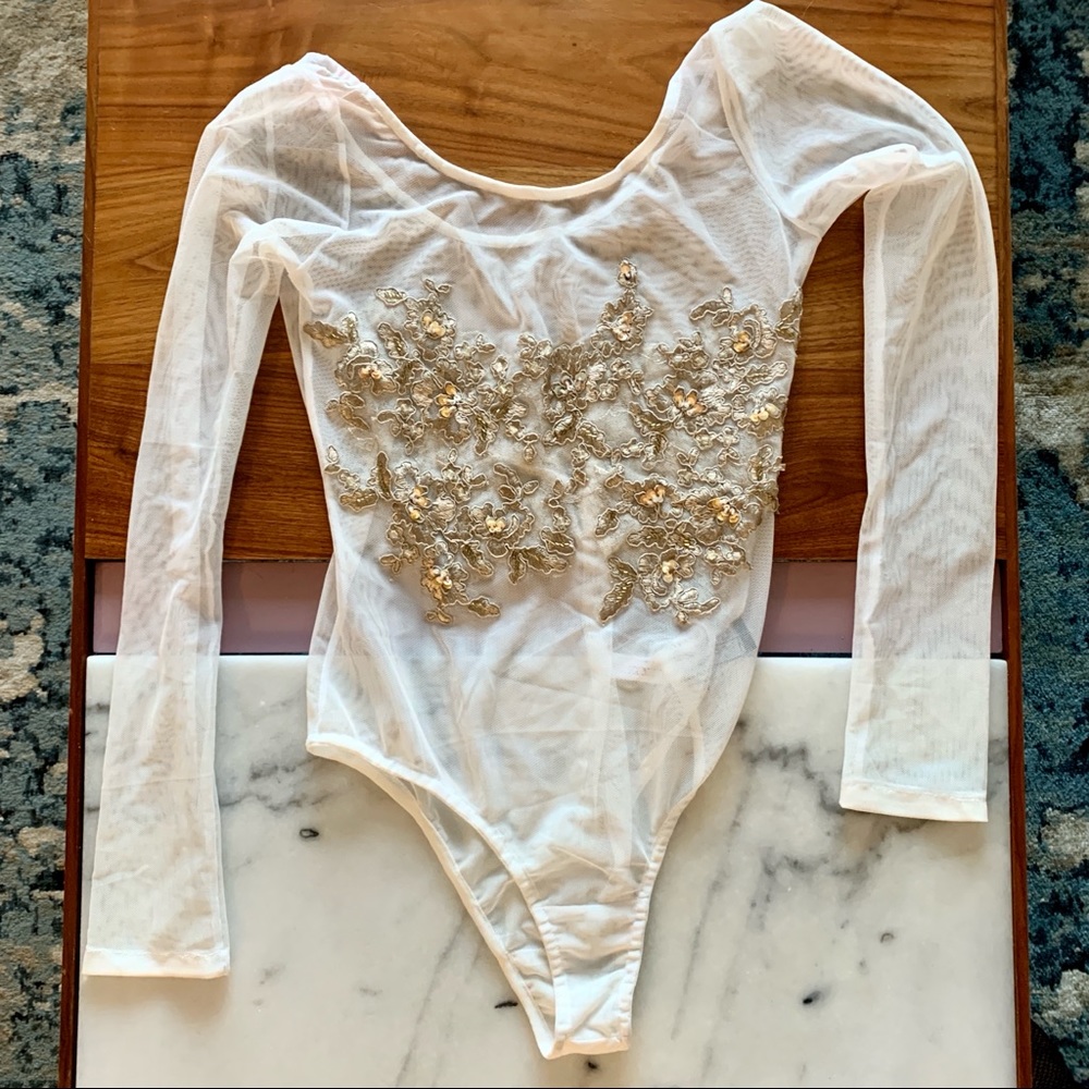 Mesh beaded bodysuit